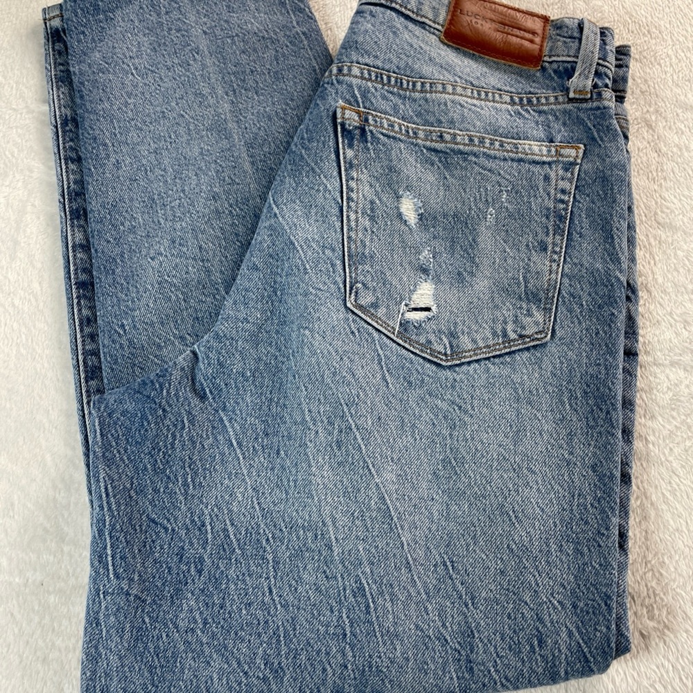 Lucky Brand Women's Jeans Size 10 Drew Mom High Rise Taper Button Fly Blue Jeans